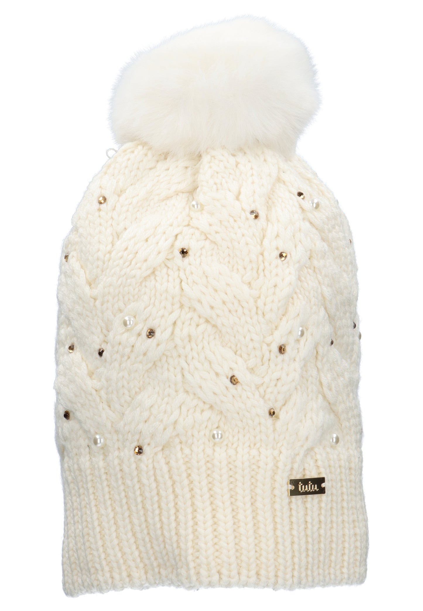 Merino wool hat with pompom
